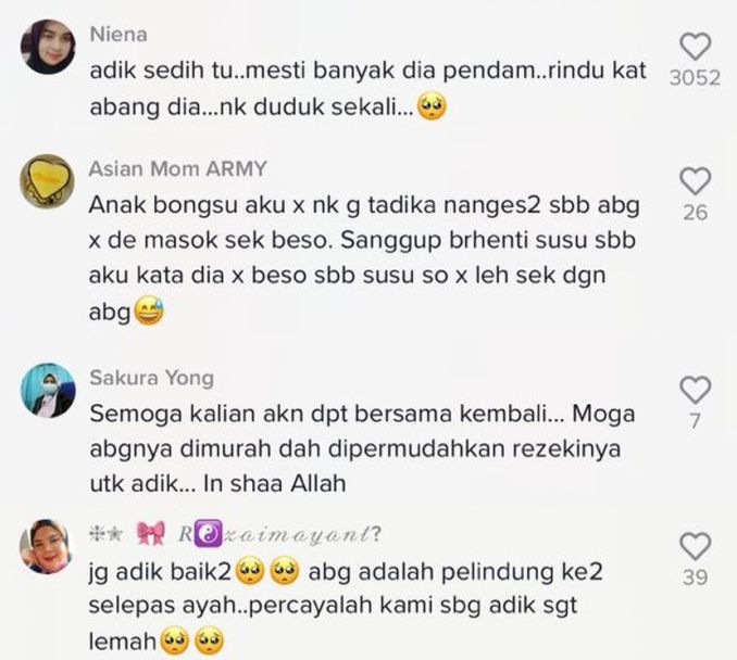 Antara reaksi netizen selepas melihat keakraban dua beradik itu.